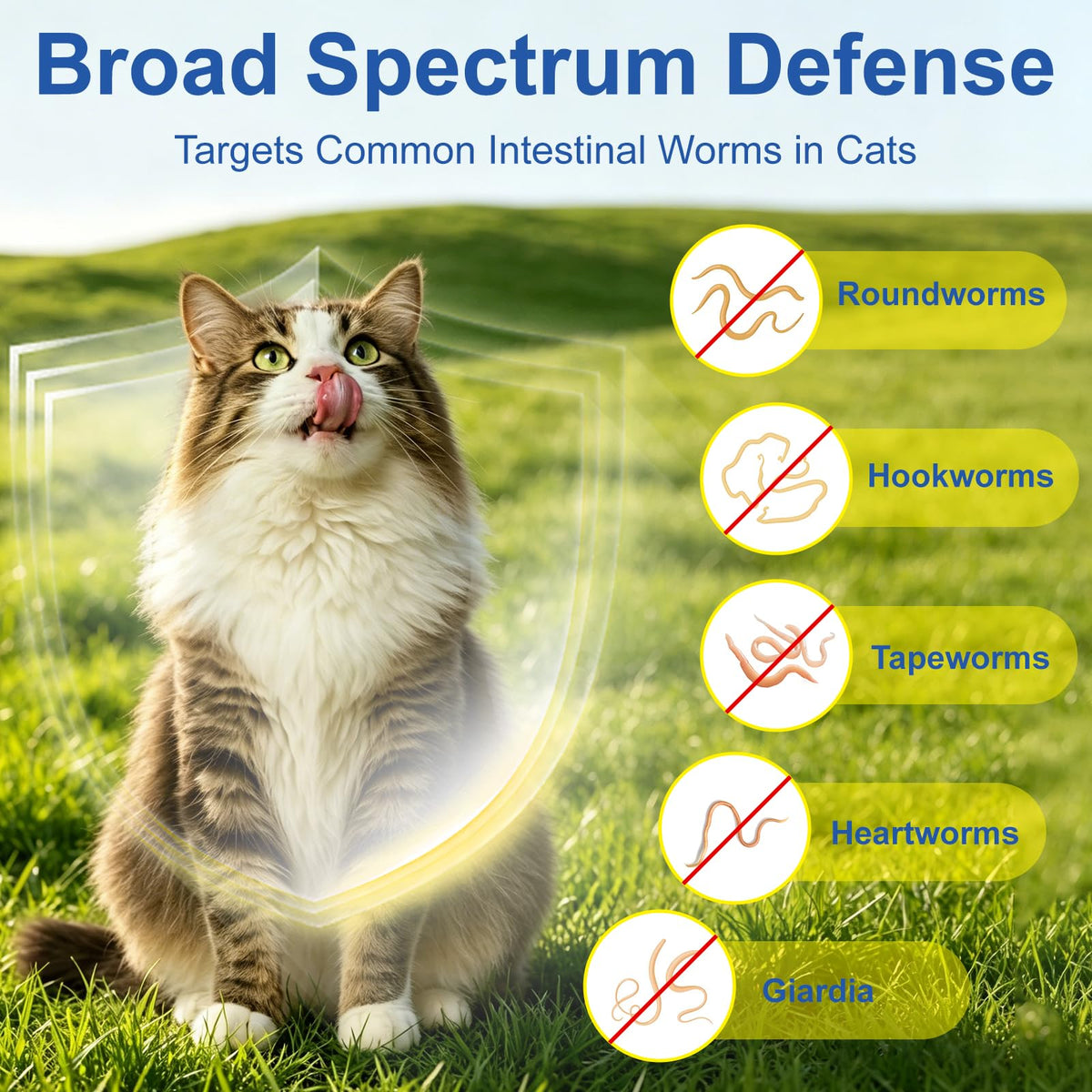 Broad Spectrum Dewormer Tablets for Cats and Kittens, 100 Tablets L6586