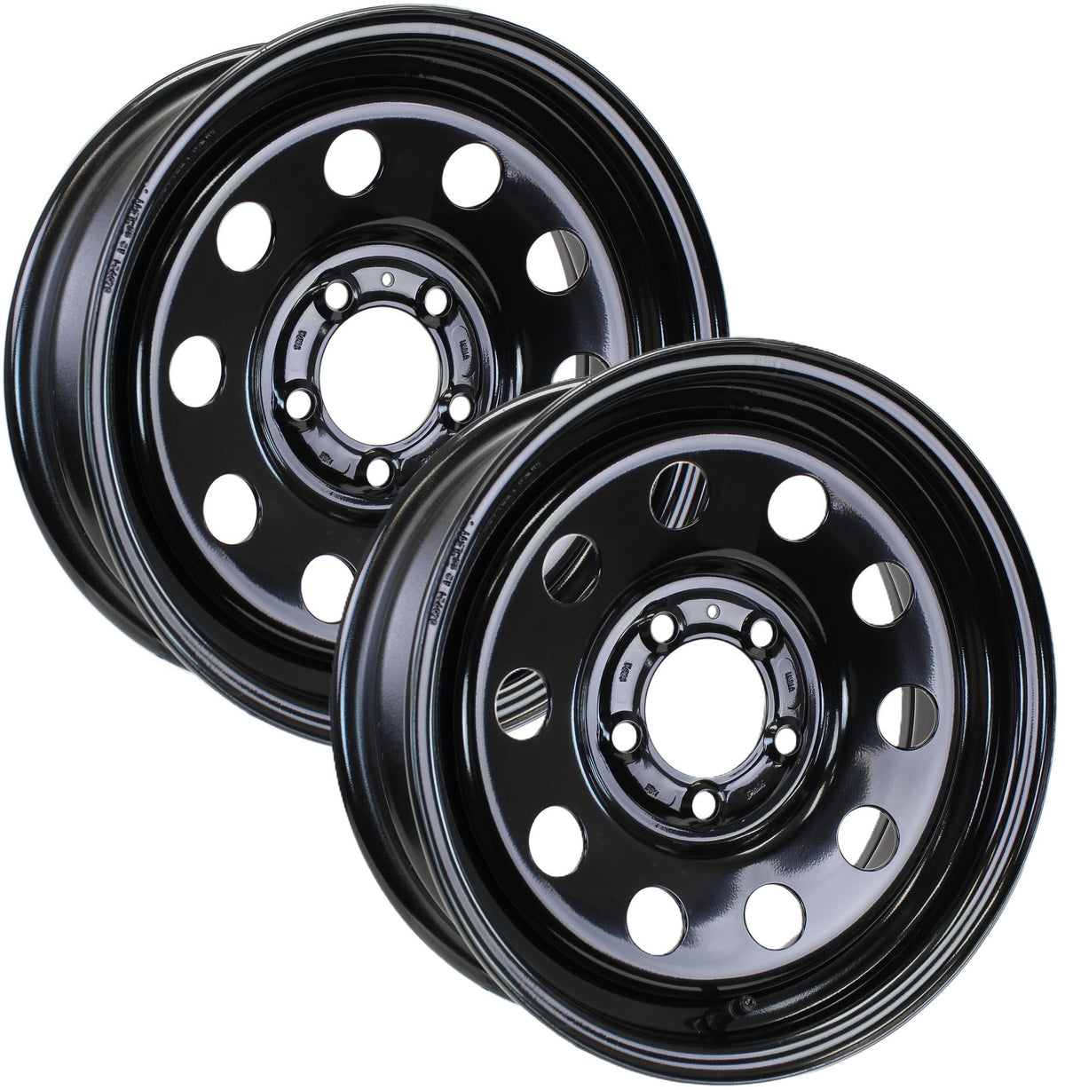 2-Pack 15 Inch 5 Lug Black Trailer Wheel R87136