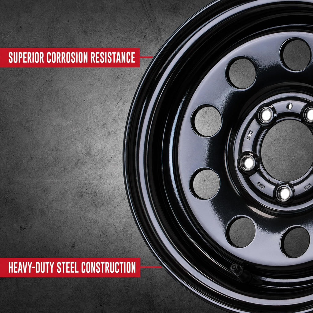 2-Pack 15 Inch 5 Lug Black Trailer Wheel R87136