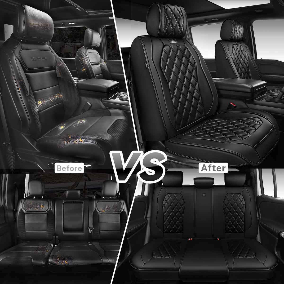 Nappa Leather Car Seat Covers Full Set Z31258