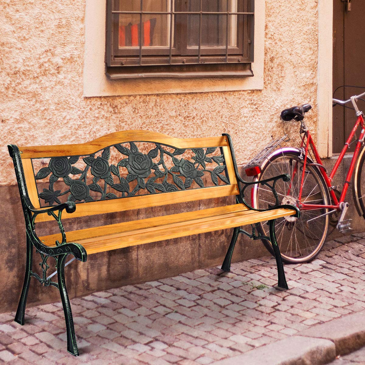 50 Inch Hardwood Frame Patio Bench X16588