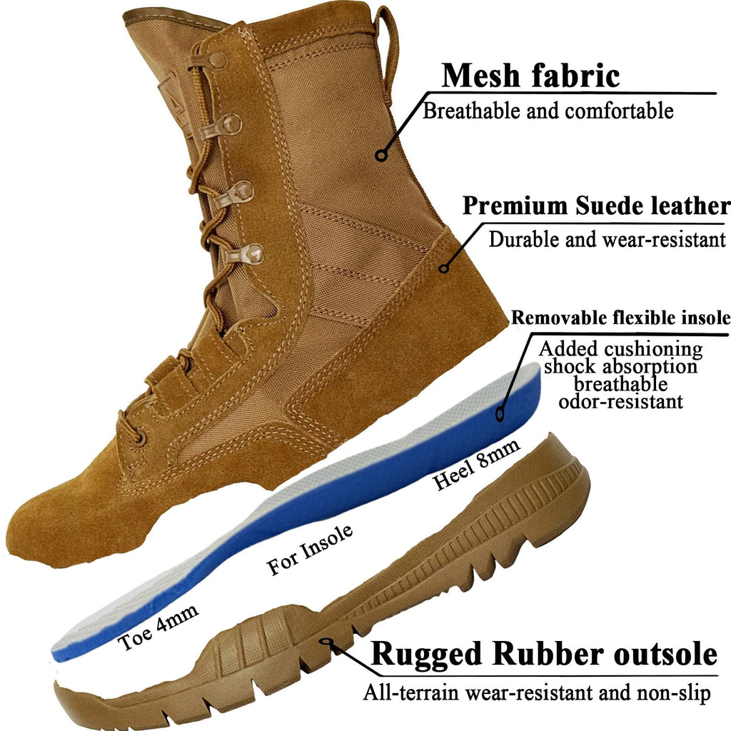 8 Inches Suede Leather Side Zipper Work Boots G569926