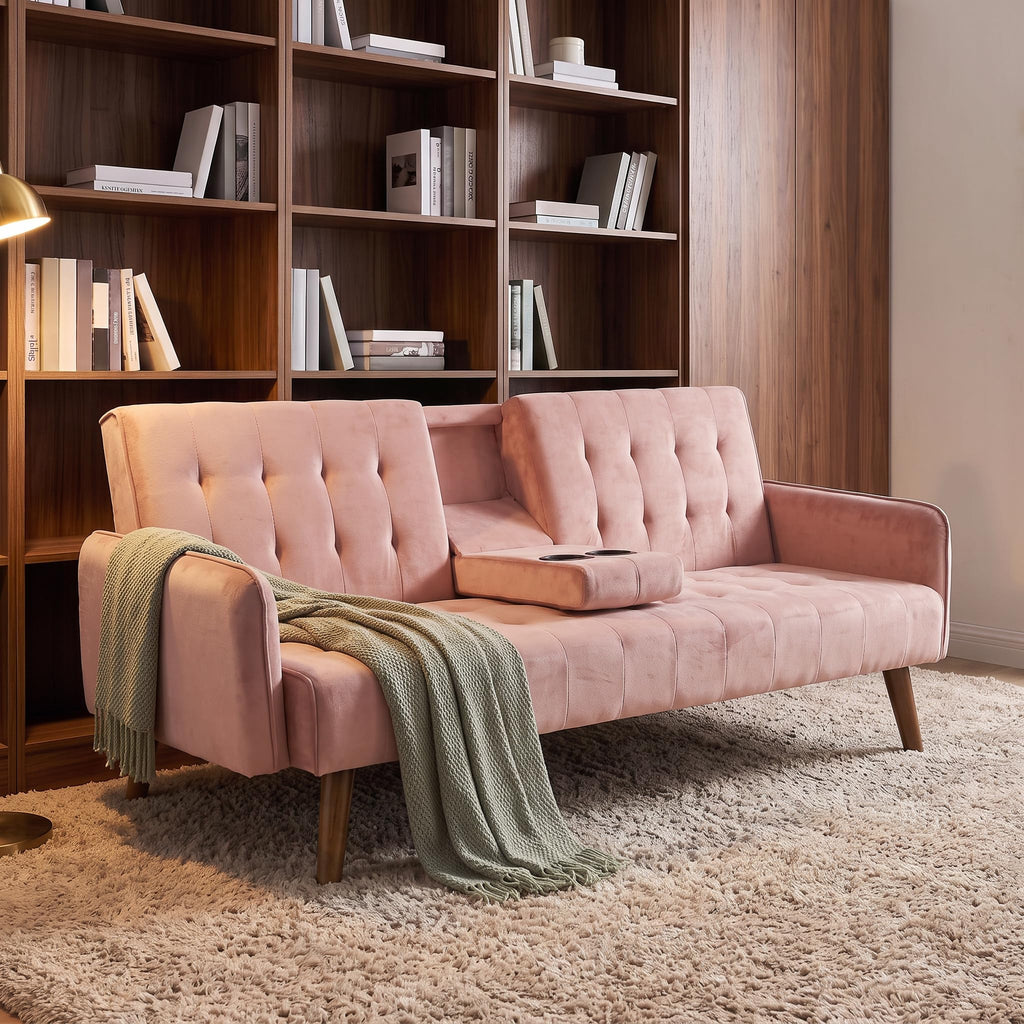 Pink Convertible Sleeper Sofa V62767