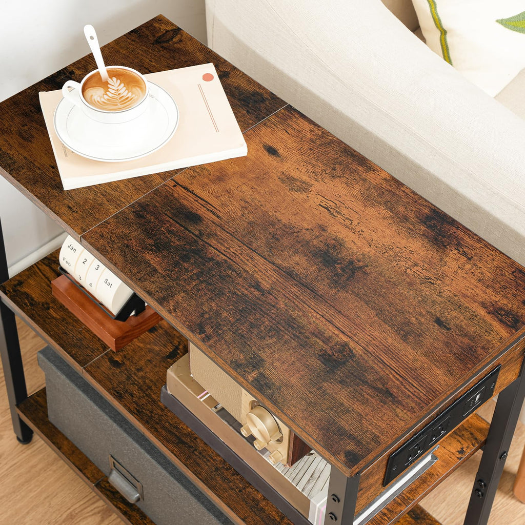 Charging Station End Table with 3 Tier Storage Shelf N323595