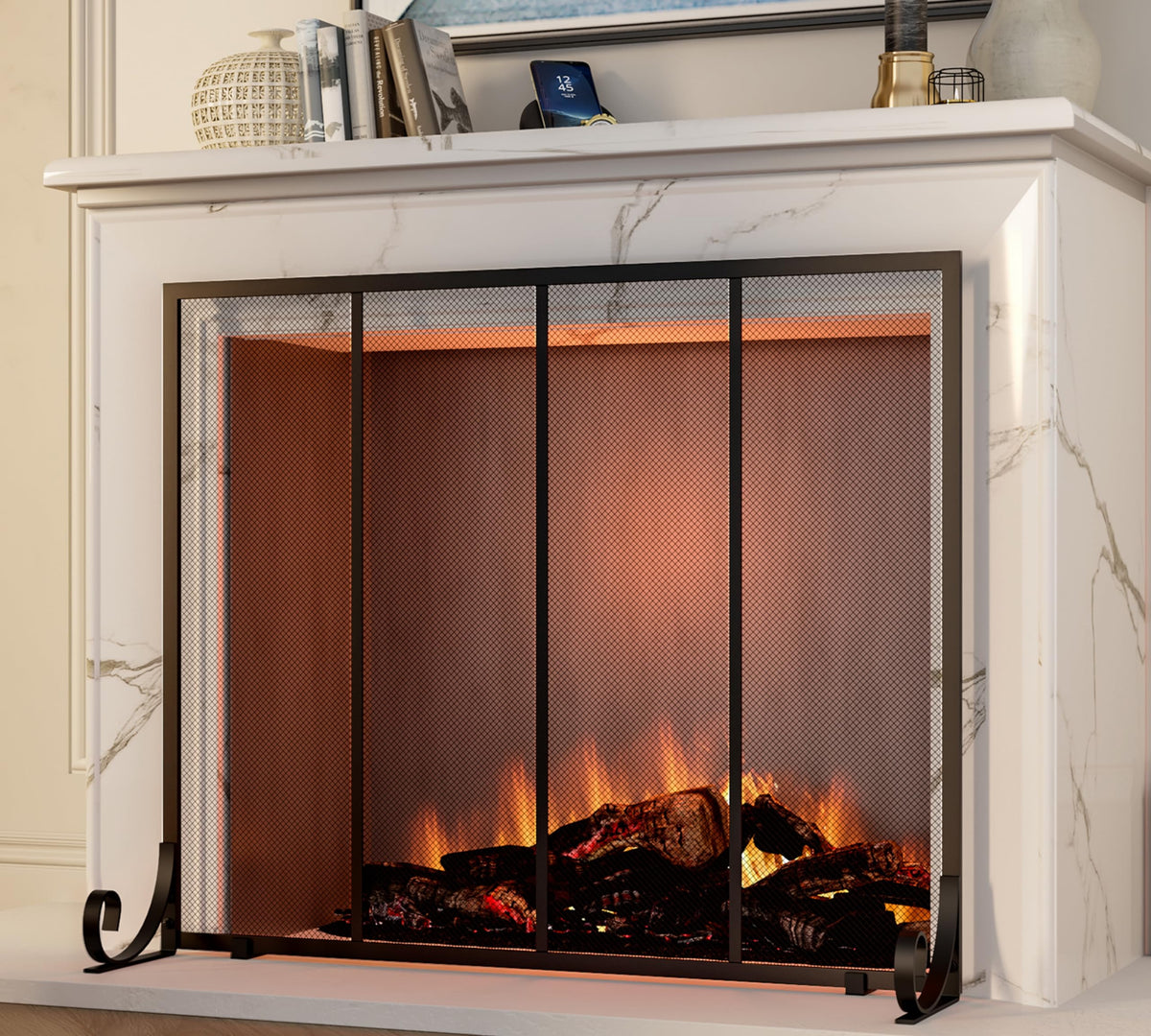 Wrought Iron Fireplace Screen W5849