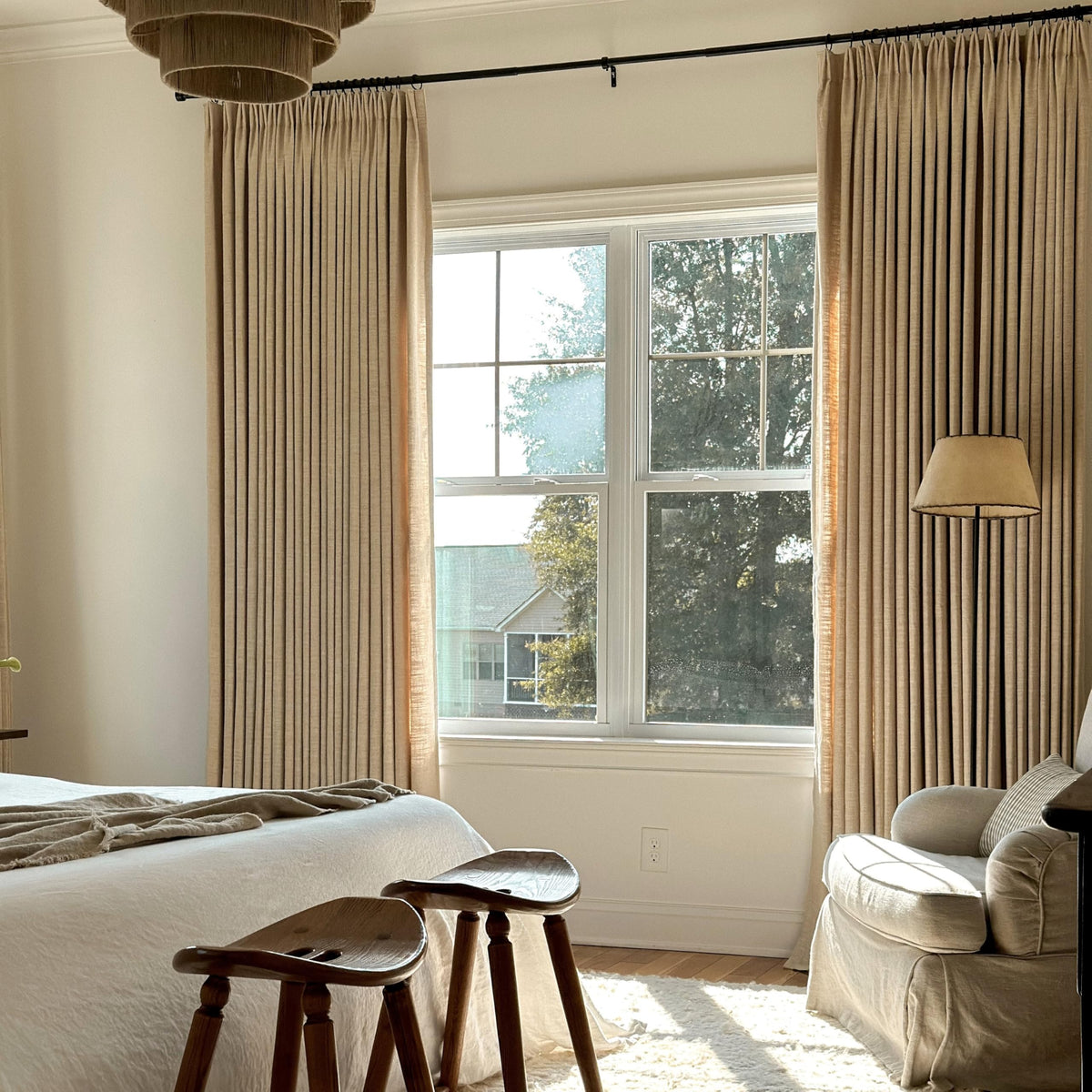 Linen Pinch Pleated Blackout Curtain 1 Panel R732036