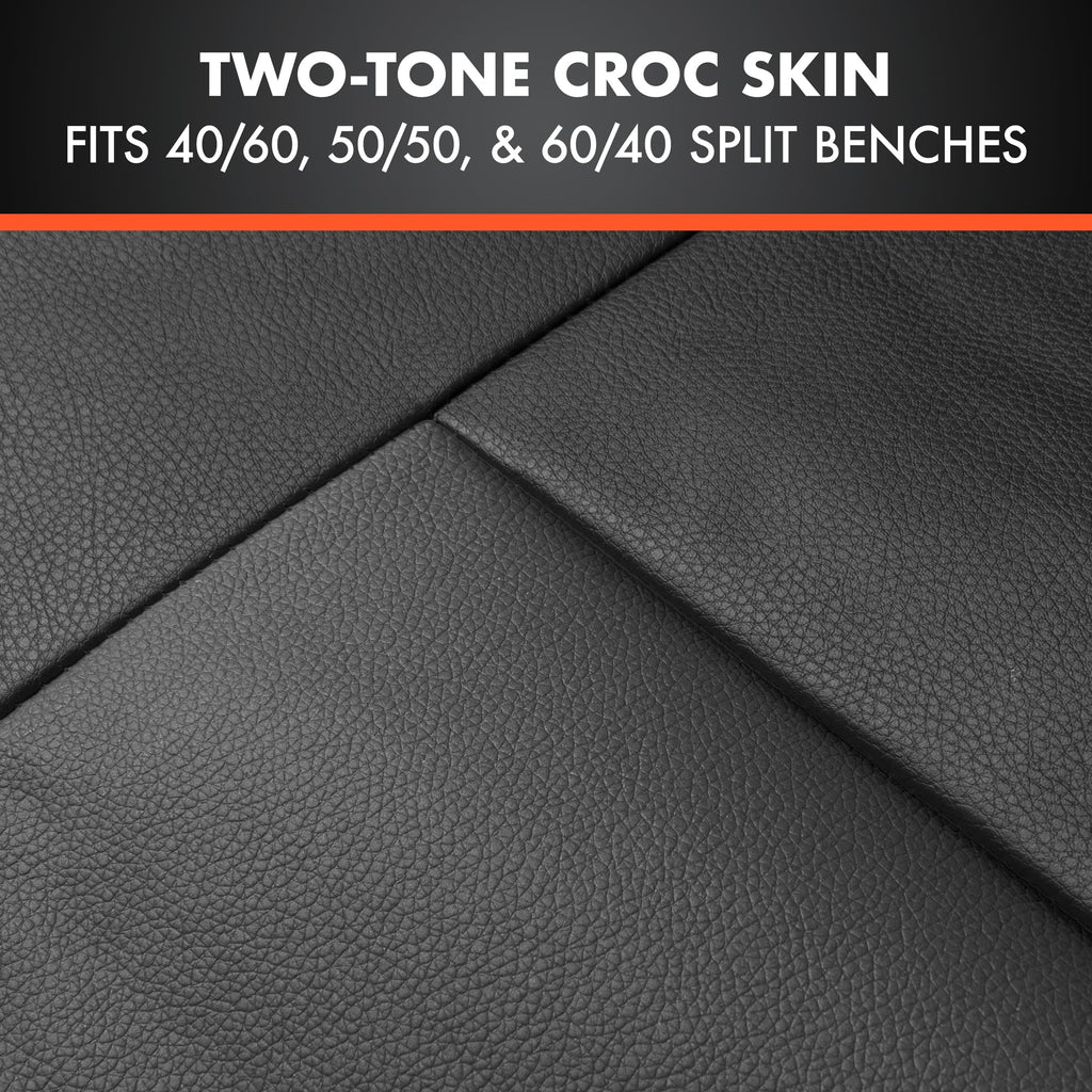 Faux Leather Car Seat Cover Full Set Black Y193