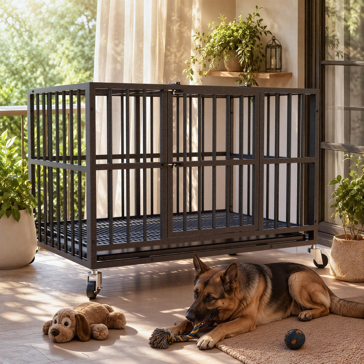 48 Inch Heavy Duty Black Dog Crate H78272