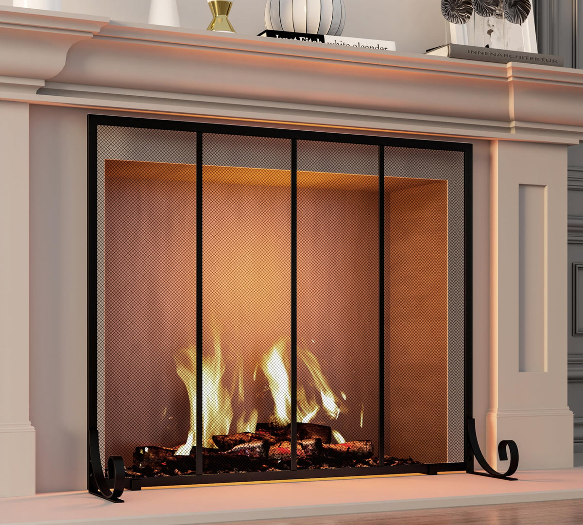 Wrought Iron Fireplace Screen W5849