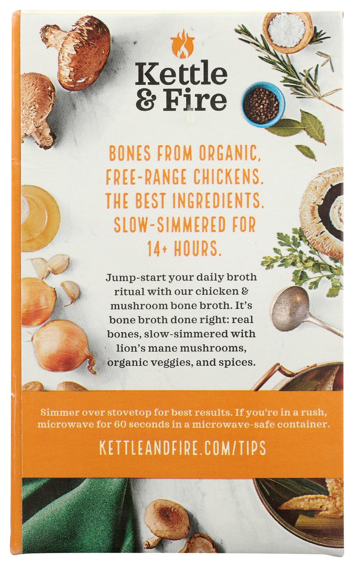 Mushroom Chicken Bone Broth 10g Protein Gluten Free 16.9 Oz Pack of 6 T8719