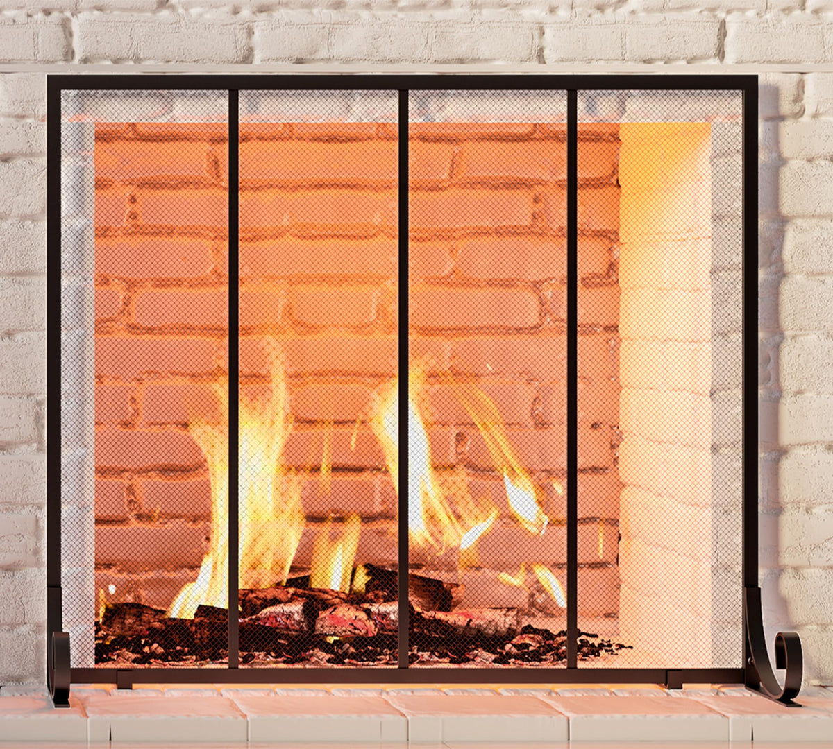 Wrought Iron Fireplace Screen W5849